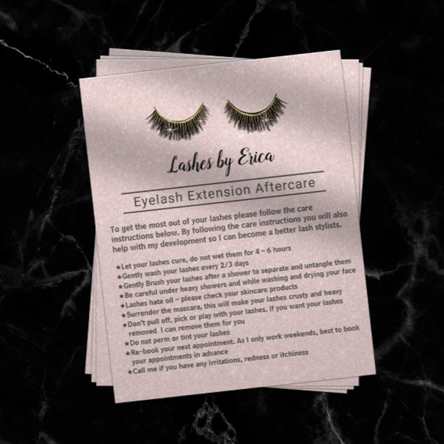 Flyer Lashes Extensões Eyelash Após Instrução De Cuidado (Criador carregado)
