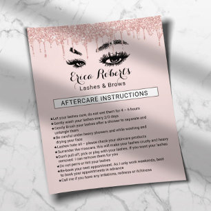 Flyer Lashes Eyelash Makeup Artista Aftercare Instruçã
