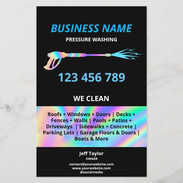Flyer Lavagem a Alta Pressão Profissional Moderna Lavage (Frente)