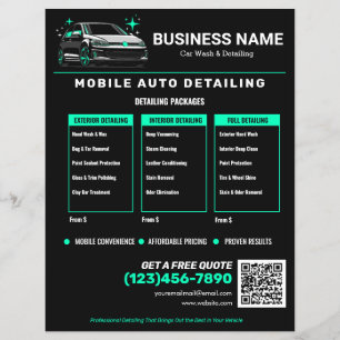 Flyer Lavagem e Detalhes de Carro Móvel Personalizado