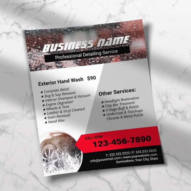 Flyer Lavagem Profissional de Carros Detalhamento de Lim (Criador carregado)