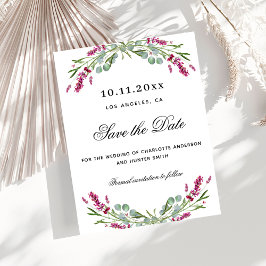 Flyer Lavanda cor-de-rosa floral orçamento casamento exc