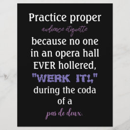 Flyer Lavanda de Etiqueta de Audiência de Pais de Dança