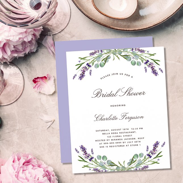 Flyer Lavanda eucalipto chá de panela do orçamento flora (Criador carregado)