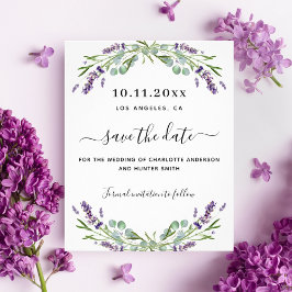 Flyer Lavanda eucalipto orçamento de casamento salvar a 