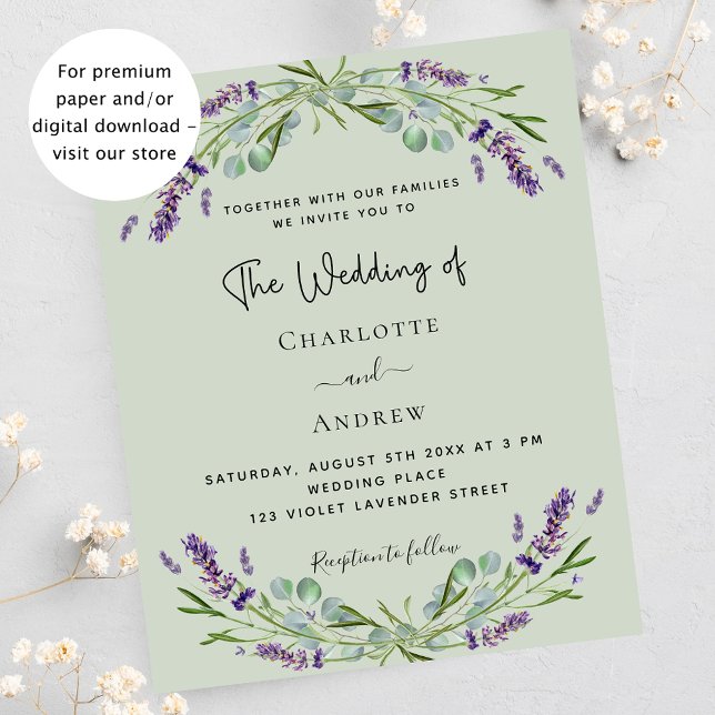 Flyer Lavanda eucalyptus sage convite para casamento (Criador carregado)