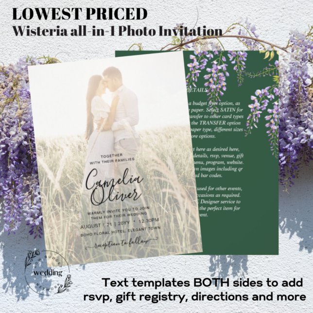 Flyer Lavanda WISTERIA Emerald Green - Casamento All-in- (Criador carregado)