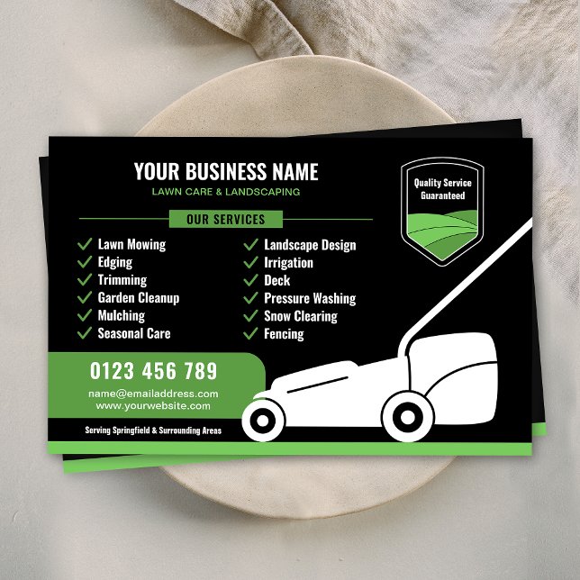 Flyer Lawn Mowing & Landscaping Business Marketing (Lawn Mowing & Landscaping Business Marketing Flyer in Black and Green)
