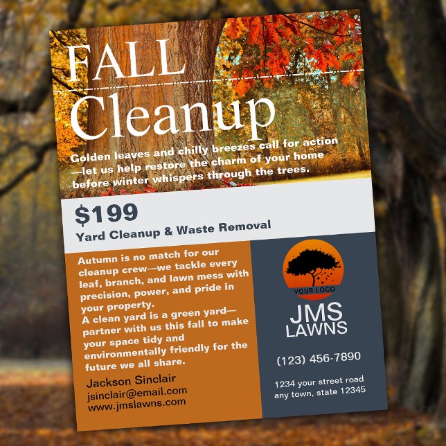 Flyer Leaf Raking and Cleanup (Criador carregado)