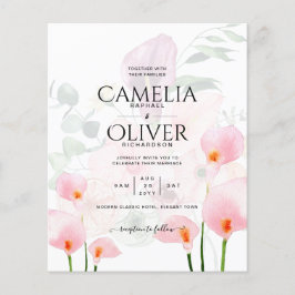 Flyer Leah G Blush Pink Calla Lily Convite de casamento 