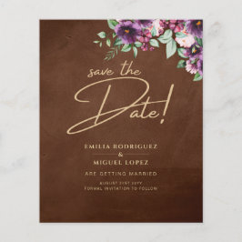 Flyer Leah G Brown Berry Plum Púrpura Casamento outono