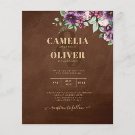 Flyer Leah G Brown Berry Plum Púrpura Casamento outono