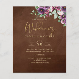 Flyer Leah G Brown Berry Plum Púrpura Casamento outono