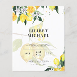 Flyer Leah G Citrus Yellow Lemons Convites de casamento