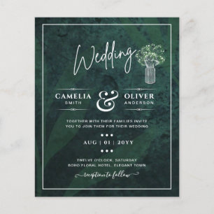 Flyer Leah G Emerald Green Gypsophila Mason Jar Wedding