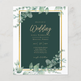Flyer Leah G Eucalyptus Greenery Dourado WEDDING CÓDIGO