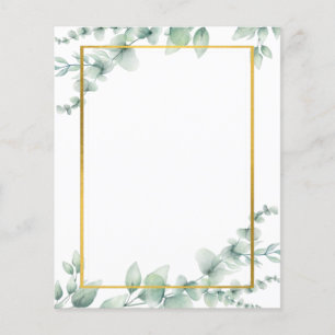 Flyer Leah G Eucalyptus Greenery Dourado WEDDING Modelo