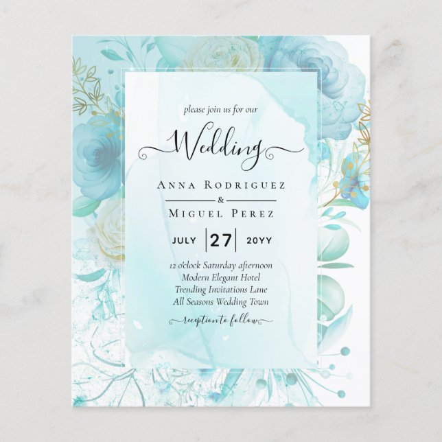 Flyer Leah G INK Vidro do mar Turquesa Aqua Abstrato INV (Frente)