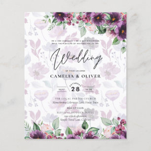 Flyer Leah G Plum Purple Berry Floral Casamento Fall Win