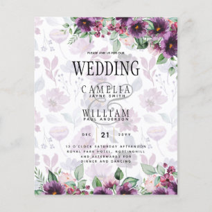 Flyer Leah G Plum Purple Berry Floral Casamento Fall Win