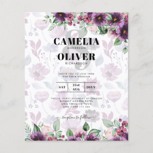 Flyer Leah G Plum Purple Berry Floral Casamento Fall Win