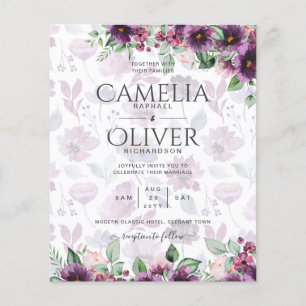 Flyer Leah G Plum Purple Berry Floral Casamento Fall Win
