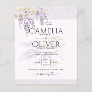 Flyer Leah G Purple WISTERIA Lace Convite de casamento F