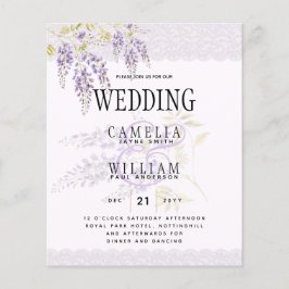 Flyer Leah G Purple WISTERIA Lace Convite de casamento F