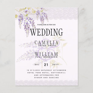 Flyer Leah G Purple WISTERIA Lace Convite de casamento F