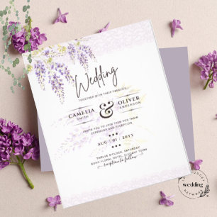 Flyer Leah G Purple WISTERIA Lace Convite de casamento F