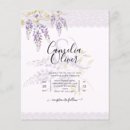 Flyer Leah G Purple WISTERIA Lace Convite de casamento F