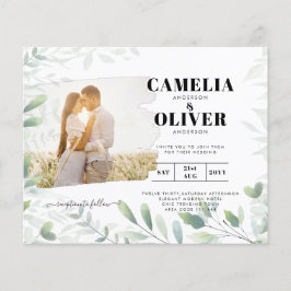 Flyer LeahG Greenery deixa Convite de casamento de OVERL