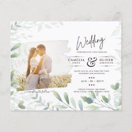 Flyer LeahG Greenery deixa Convite de casamento de OVERL