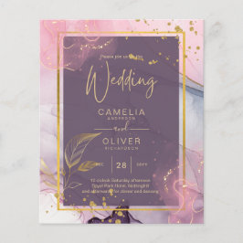 Flyer LeahG® Lavanda TINTURA Rosa Dourado Casamento