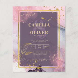 Flyer LeahG® Lavender TINTA Rosa Dourado Casamento