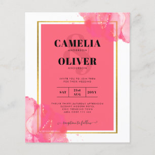 Flyer LeahG Salmão PINK GOLD WEDDING Tinta de Álcool