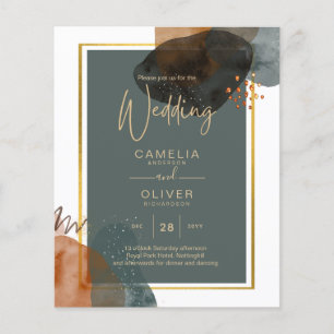 Flyer Leahg TEAL EARTH TONES CONVITE DE CASAMENTO Código