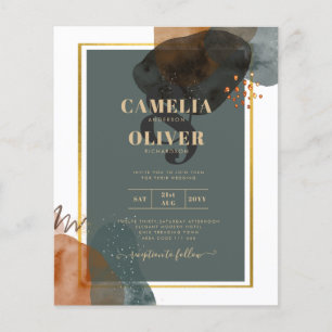 Flyer Leahg TEAL EARTH TONES CONVITE DE CASAMENTO Código