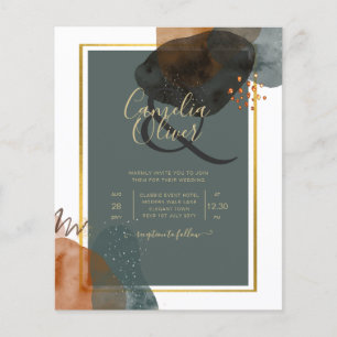 Flyer Leahg TEAL EARTH TONES CONVITE DE CASAMENTO Código