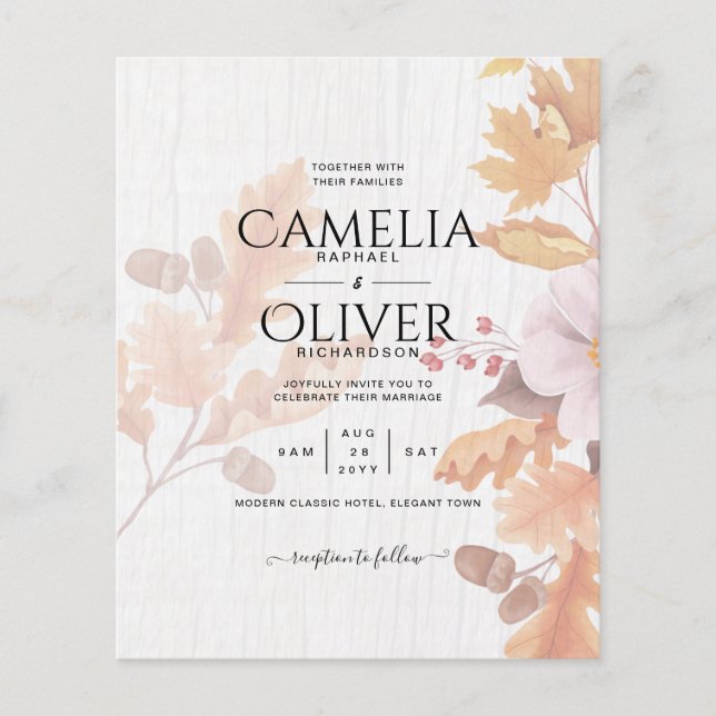 Flyer LeahG Terracotta Fall deixa Convite de casamento (Frente)