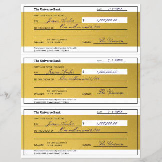 Flyer Lei da Atração 3 Cheques Dourados Imprimíveis em B