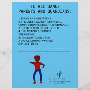 Flyer Lembrete-pai da dança - Apple Sky Blue