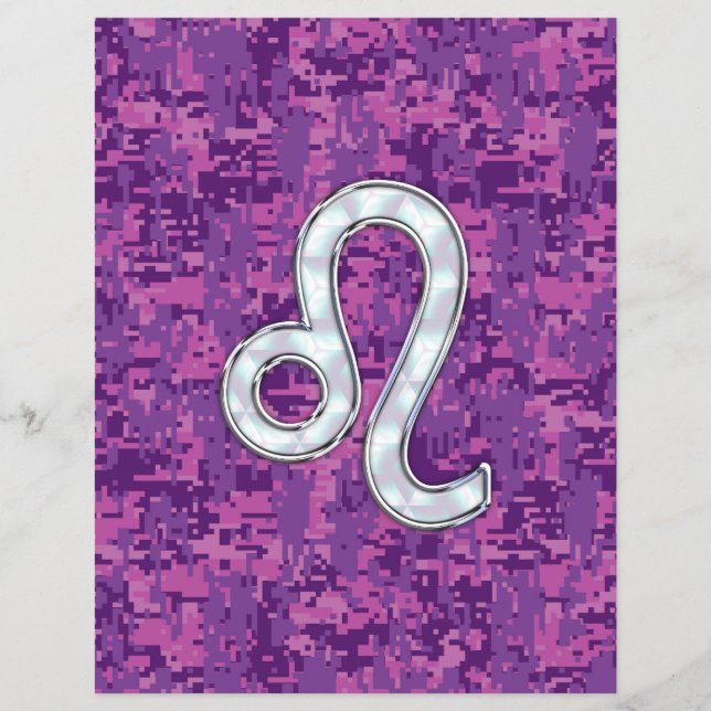 Flyer Leo Zodiac - Sinal da Camuflagem Digital Fuchsia (Frente)