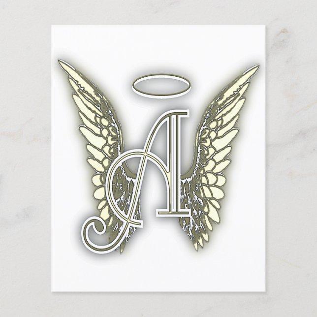 Flyer Letra A - Angel AlphabetLetra Inicial Wings Halo (Frente)