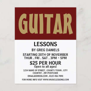 Flyer Letras De Lições De Guitarra Modernas