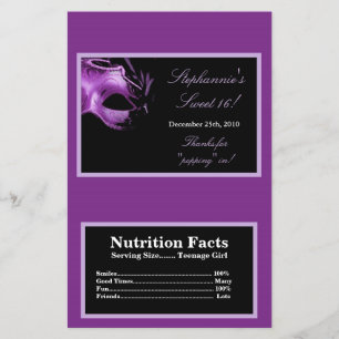Flyer Lilac do roxo do doce 16 do envoltório da pipoca