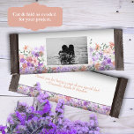 Flyer Lilac & Peach Floral Wedding Candy Bar Wrapper<br><div class="desc">Lilac and peach wedding multi-purpose label is versatile for chocolate candy bars, pastries, and lots of other party favors. Special desserts or take home gifts are beautiful with bride and groom's photo and special wording. DIY budget paper is a great alternative for branded couple's chocolate bars and other gifts for...</div>