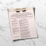 Flyer Limite Dourado de Responsabilidade de Extensão Eye<br><div class="desc">Extensão Eyelash Folhas de Responsabilidade de Isenção e Liberação de Folhetos de Borda Glitter Dourados.</div>