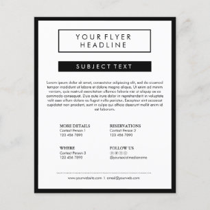 Flyer Limpe o luxo social minimalista Black&White dos