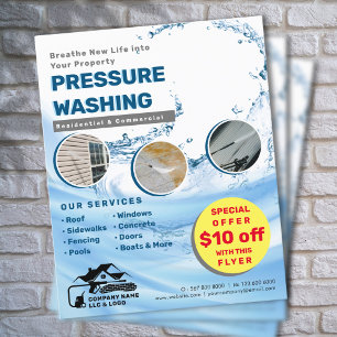 Flyer Limpeza com lavadora de alta pressão Marketing